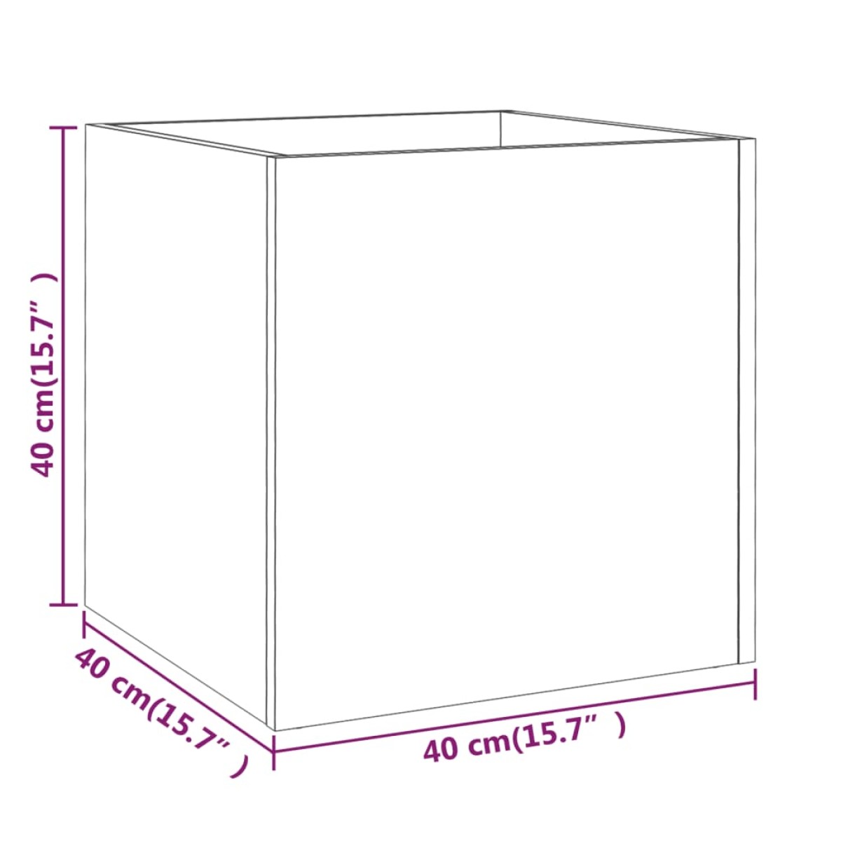 vidaXL Ζαρντινιέρα Λευκή 40 x 40 x 40 εκ. από Επεξεργασμένο Ξύλο