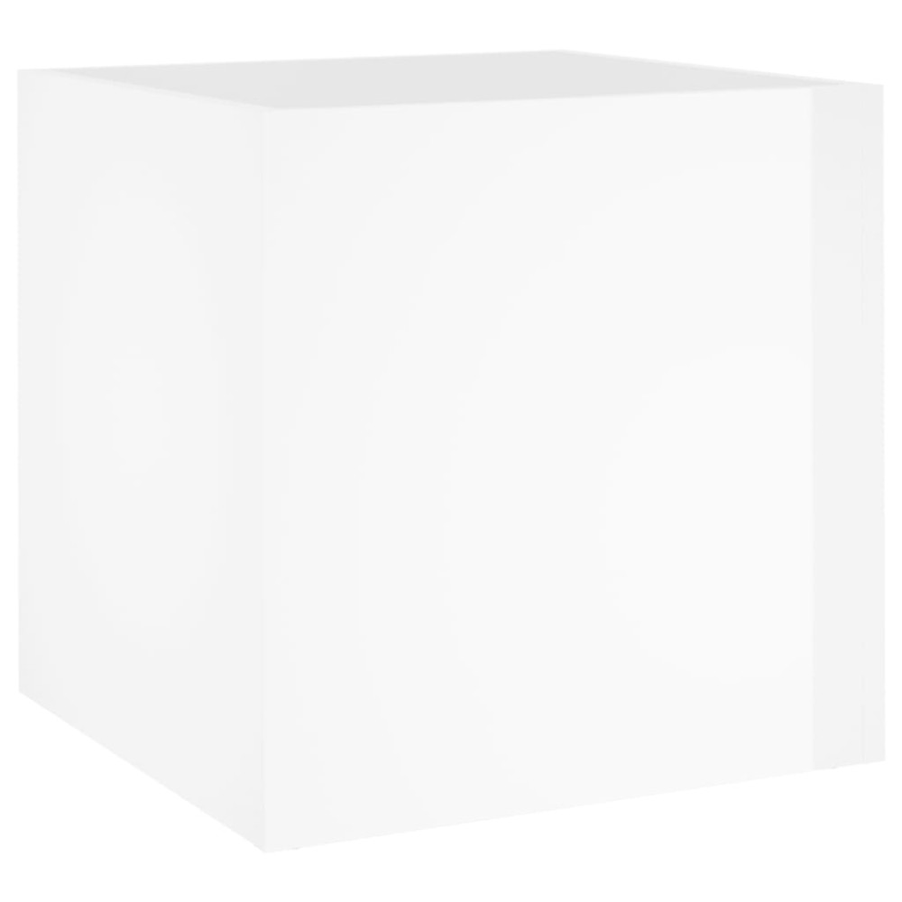 vidaXL Ζαρντινιέρα Γυαλιστερή Λευκή 40x40x40 εκ. Επεξεργασμένο Ξύλο