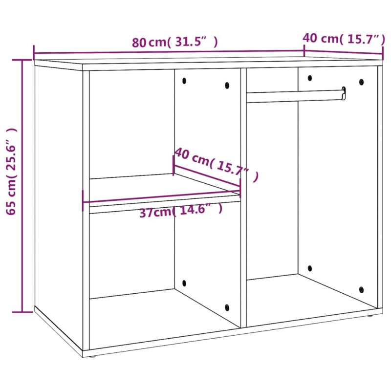 vidaXL Ντουλάπι Γυαλιστερό Λευκό 80 x 40 x 65εκ.από Επεξεργασμένο Ξύλο