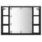 vidaXL Έπιπλο Καθρέπτη με LED Μαύρο 76 x 15 x 55 εκ.