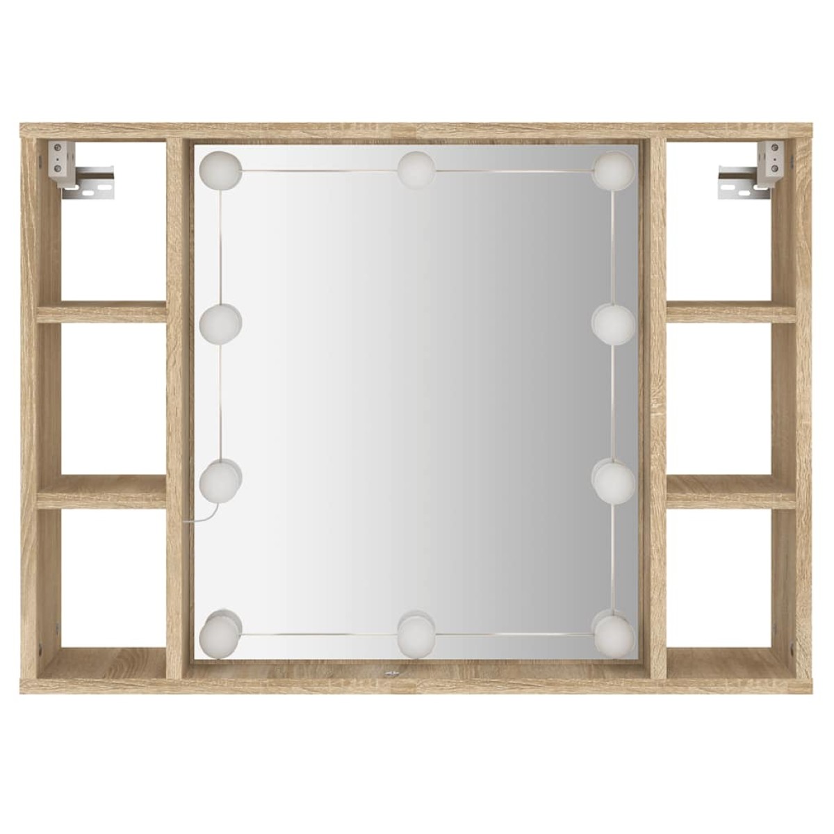 vidaXL Έπιπλο Καθρέπτη με LED Sonoma Δρυς 76 x 15 x 55 εκ.