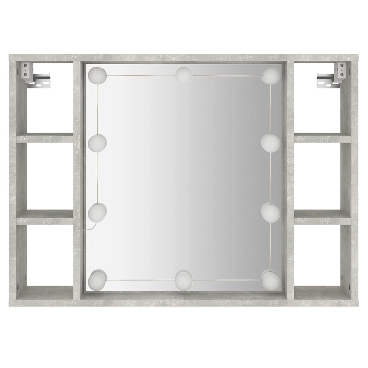 vidaXL Έπιπλο Καθρέπτη με LED Γκρι Σκυροδέματος 76 x 15 x 55 εκ.