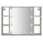 vidaXL Έπιπλο Καθρέπτη με LED Γκρι Σκυροδέματος 76 x 15 x 55 εκ.