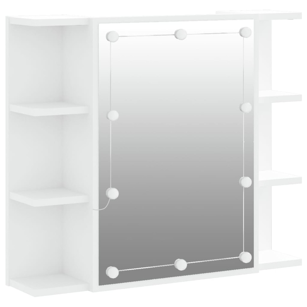 vidaXL Έπιπλο Καθρέπτη με LED Λευκό 70 x 16,5 x 60 εκ.