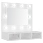 vidaXL Έπιπλο Καθρέπτη με LED Λευκό 60 x 31,5 x 62 εκ.