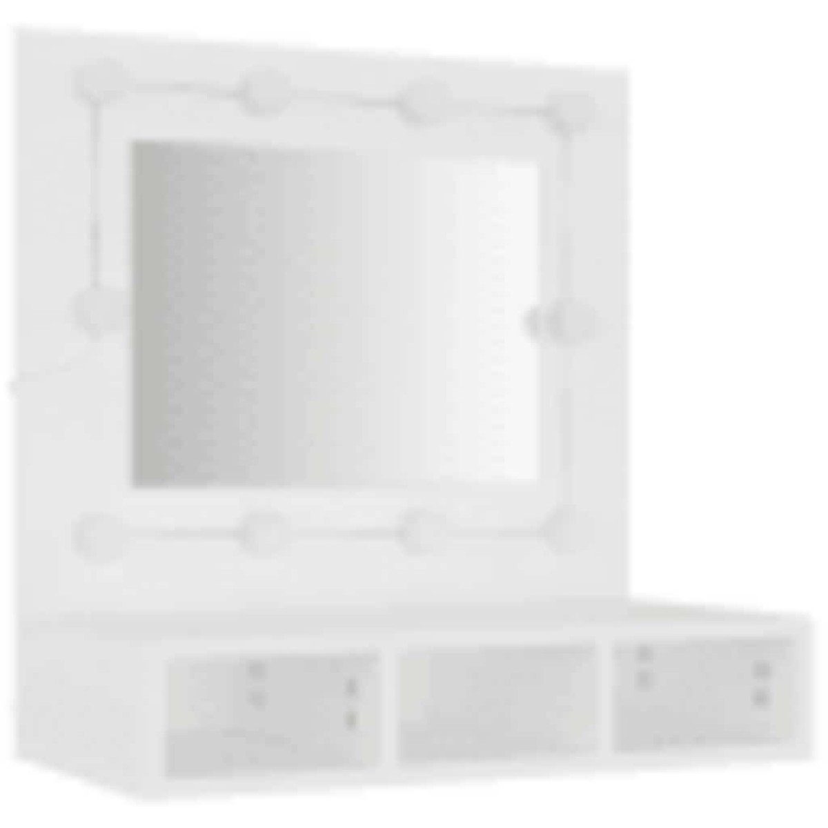 vidaXL Έπιπλο Καθρέπτη με LED Λευκό 60 x 31,5 x 62 εκ.