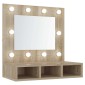 vidaXL Έπιπλο Καθρέπτη με LED Sonoma Δρυς 60 x 31,5 x 62 εκ.