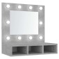 vidaXL Έπιπλο Καθρέπτη με LED Γκρι Σκυροδέματος 60x31,5x62 εκ.