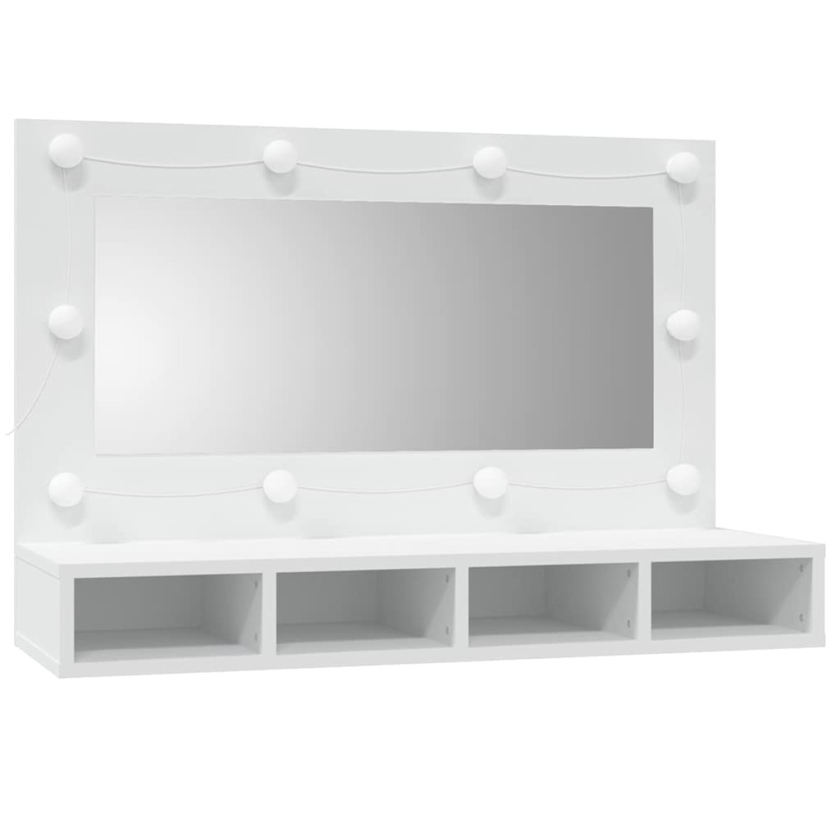 vidaXL Έπιπλο Καθρέπτη με LED Λευκό 90x31,5x62 εκ.
