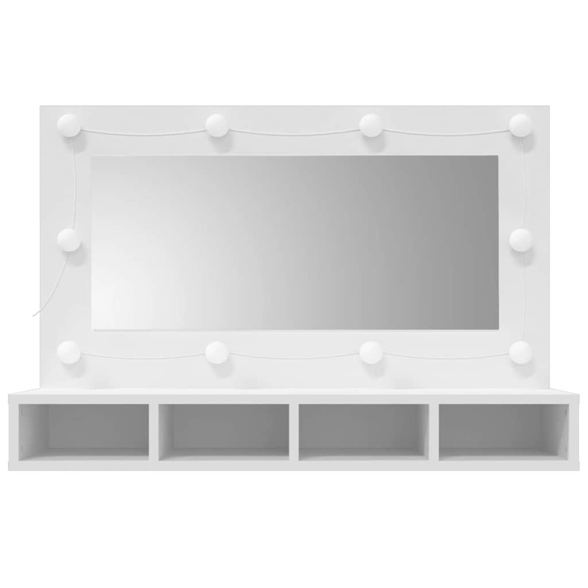 vidaXL Έπιπλο Καθρέπτη με LED Λευκό 90x31,5x62 εκ.