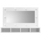 vidaXL Έπιπλο Καθρέπτη με LED Γυαλιστερό Λευκό 90 x 31,5 x 62 εκ.