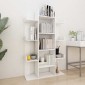 vidaXL Βιβλιοθήκη Λευκή 86 x 25,5 x 140 εκ. από Μοριοσανίδα