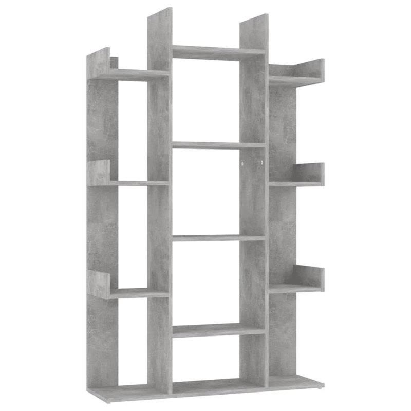 vidaXL Βιβλιοθήκη Γκρι Σκυροδέματος 86x25,5x140 εκ. από Επεξ. Ξύλο