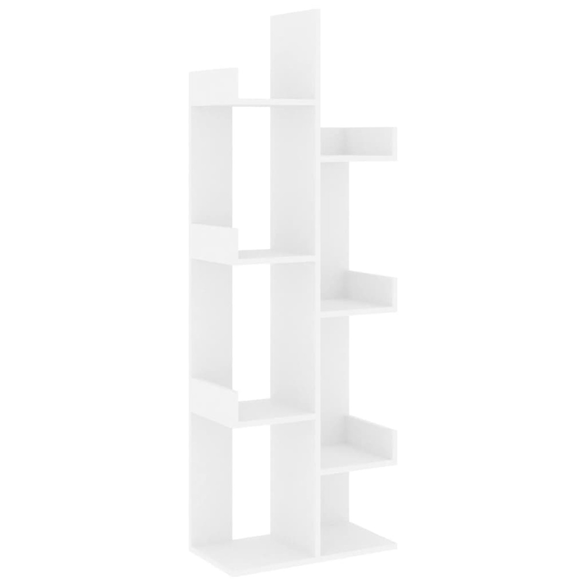 vidaXL Βιβλιοθήκη Λευκή 48 x 25,5 x 140 εκ. από Μοριοσανίδα