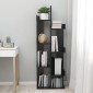 vidaXL Βιβλιοθήκη Μαύρη 48 x 25,5 x 140 εκ. από Μοριοσανίδα