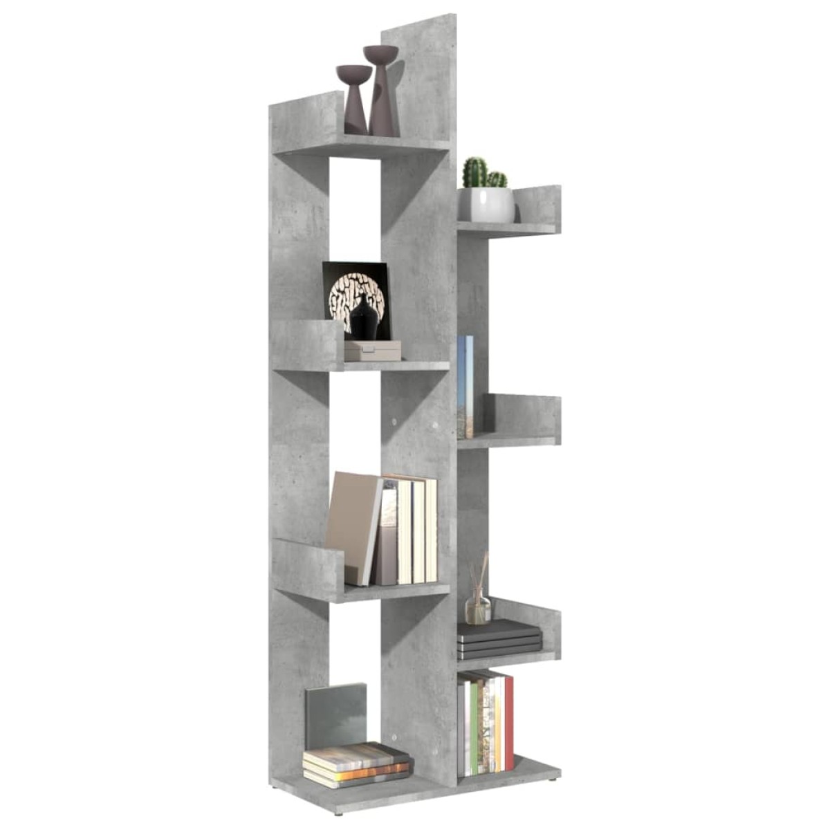 vidaXL Βιβλιοθήκη Γκρι Σκυροδέματος 48 x 25,5 x 140 εκ από Μοριοσανίδα
