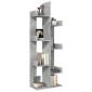 vidaXL Βιβλιοθήκη Γκρι Σκυροδέματος 48 x 25,5 x 140 εκ από Μοριοσανίδα