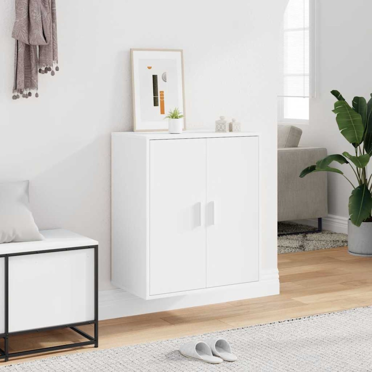 vidaXL Παπουτσοθήκη Λευκή 60 x 35 x 70 εκ. από Μοριοσανίδα