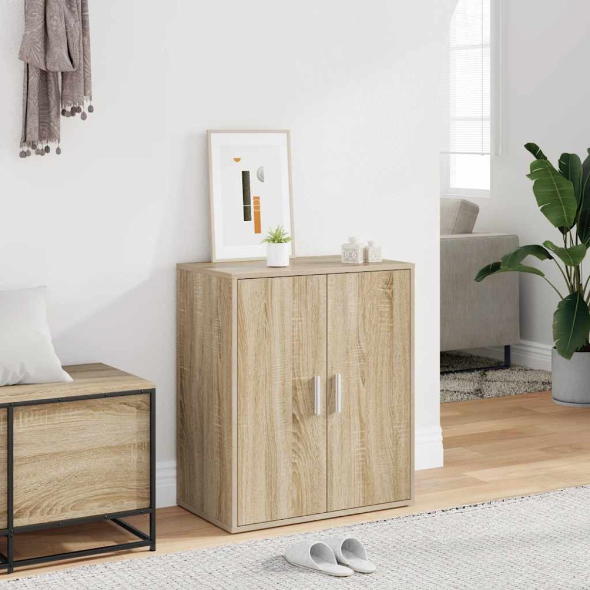 vidaXL Παπουτσοθήκη Sonoma Δρυς 60 x 35 x 70 εκ. από Μοριοσανίδα