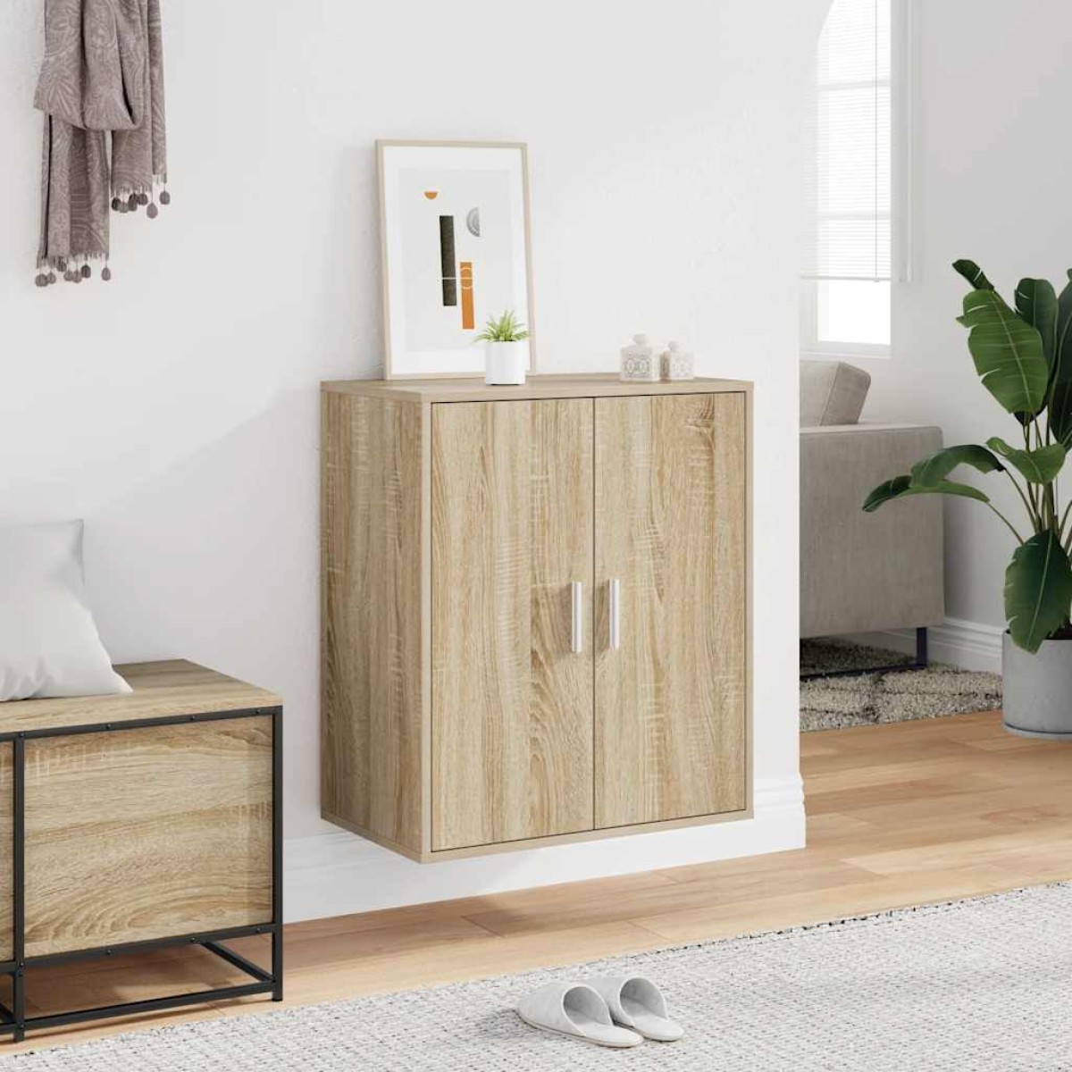 vidaXL Παπουτσοθήκη Sonoma Δρυς 60 x 35 x 70 εκ. από Μοριοσανίδα