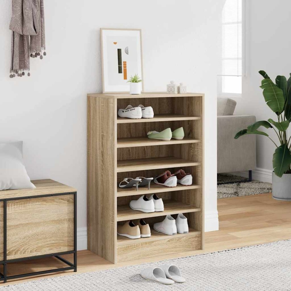 vidaXL Παπουτσοθήκη Sonoma Δρυς 60 x 35 x 92 εκ. από Επεξ. Ξύλο