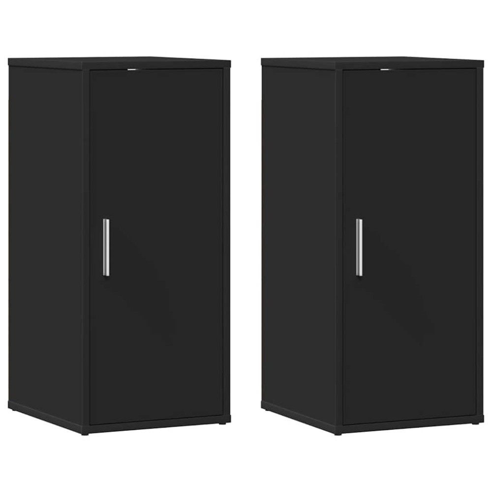 vidaXL Παπουτσοθήκες 2 τεμ. Μαύρες 32 x 35 x 70 εκ. από Μοριοσανίδα