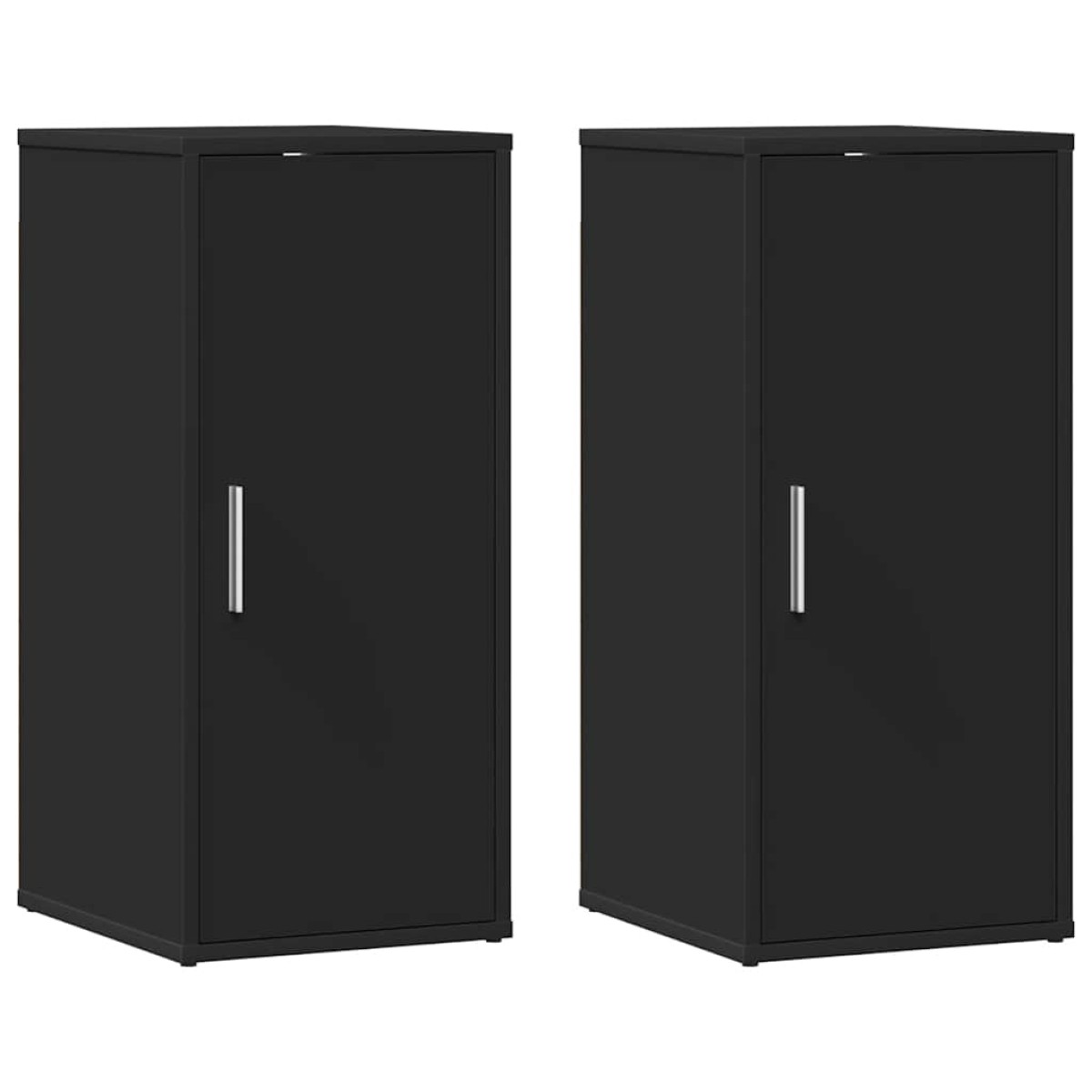 vidaXL Παπουτσοθήκες 2 τεμ. Μαύρες 32 x 35 x 70 εκ. από Μοριοσανίδα