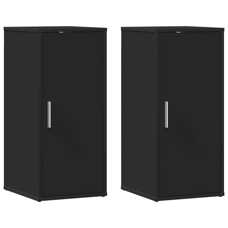 vidaXL Παπουτσοθήκες 2 τεμ. Μαύρες 32 x 35 x 70 εκ. από Μοριοσανίδα