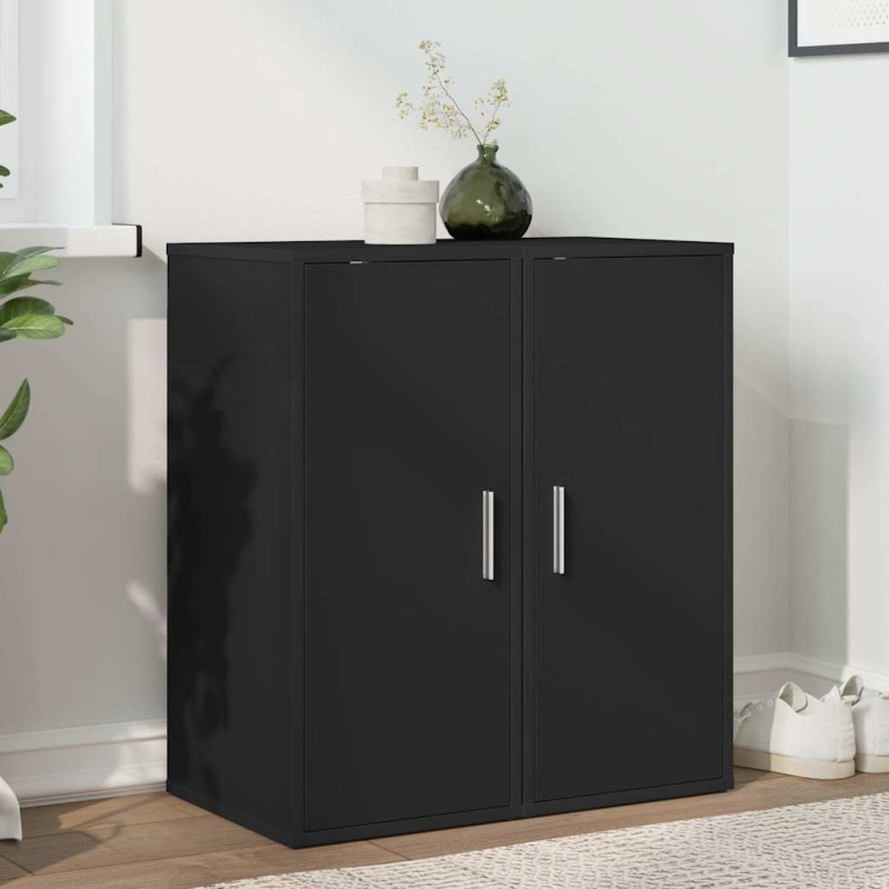 vidaXL Παπουτσοθήκες 2 τεμ. Μαύρες 32 x 35 x 70 εκ. από Μοριοσανίδα