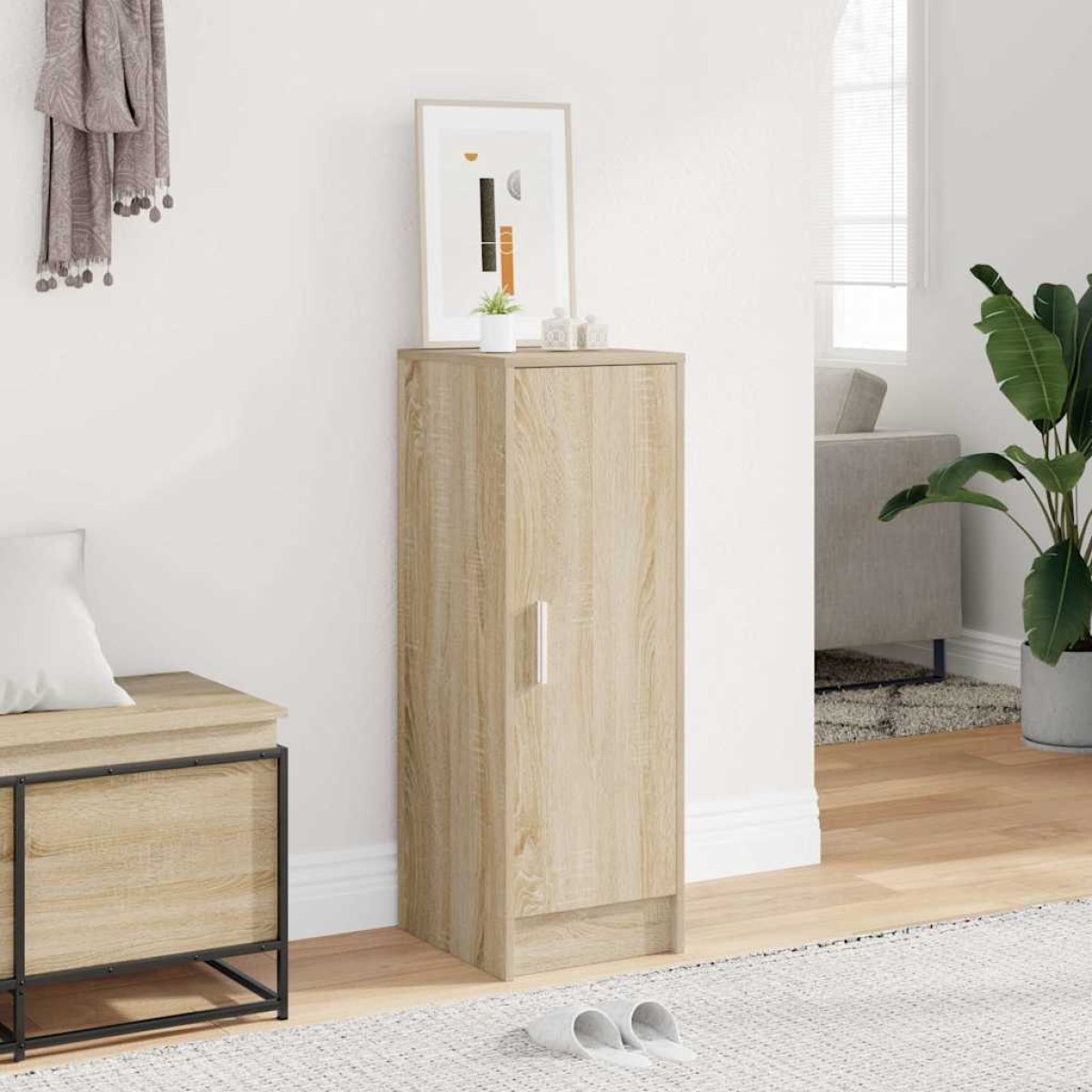 vidaXL Παπουτσοθήκη Sonoma Δρυς 32 x 35 x 92 εκ. από Μοριοσανίδα