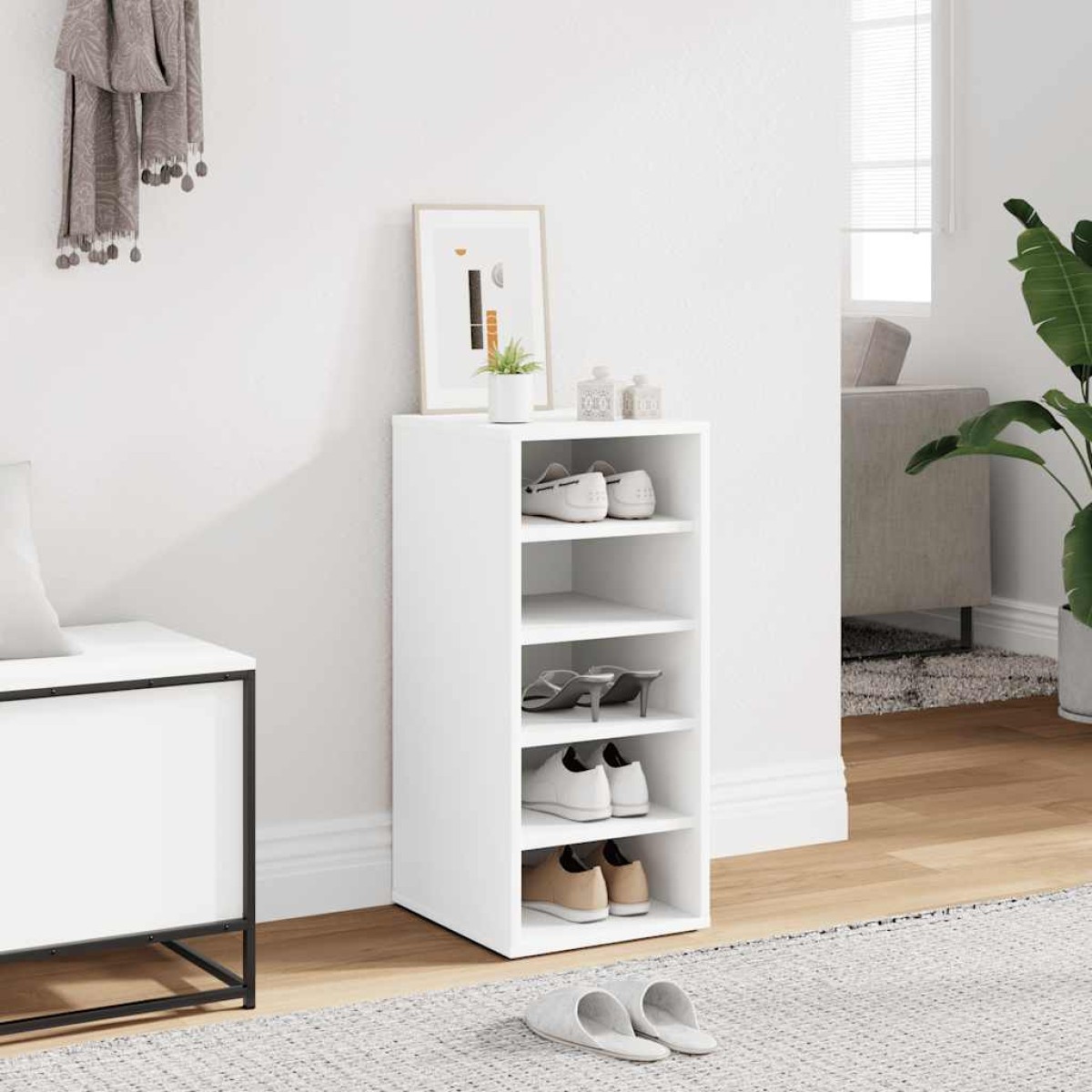 vidaXL Παπουτσοθήκη Λευκή 31,5 x 35 x 70 εκ. από Μοριοσανίδα