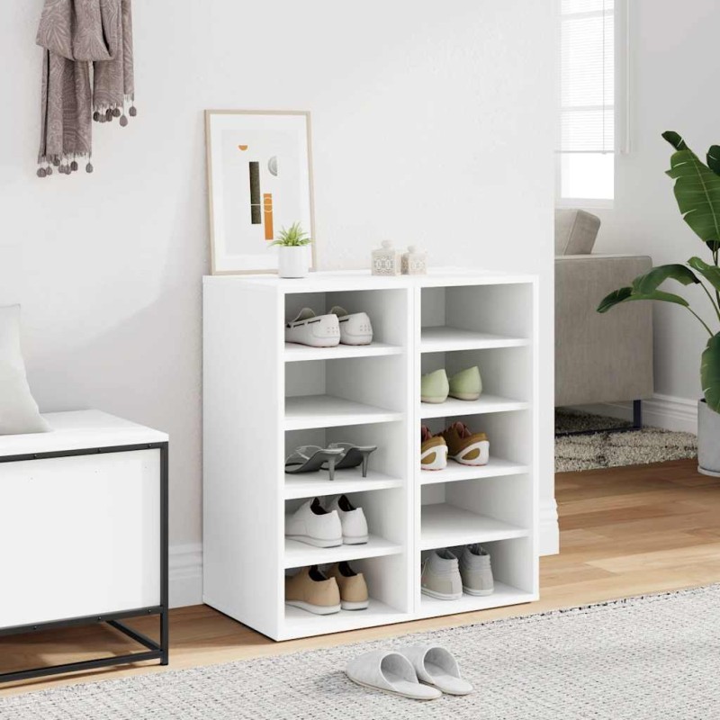 vidaXL Παπουτσοθήκες 2 τεμ. Λευκές 31,5 x 35 x 70 εκ. από Επεξ. Ξύλο