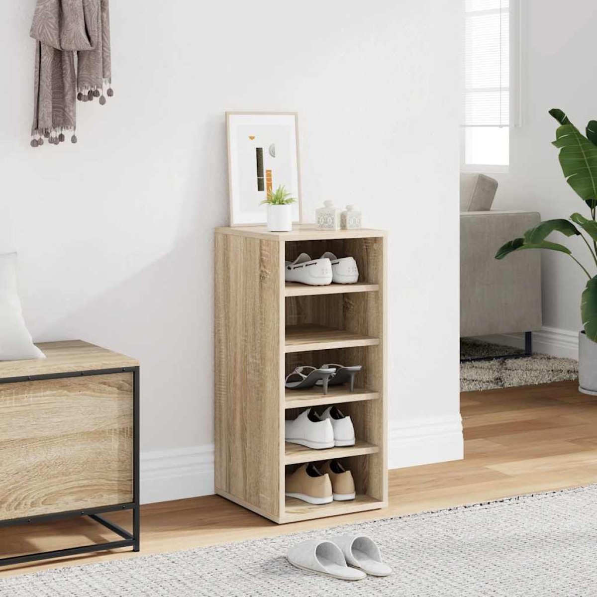 vidaXL Παπουτσοθήκη Sonoma Δρυς 31,5 x 35 x 70 εκ. από Μοριοσανίδα