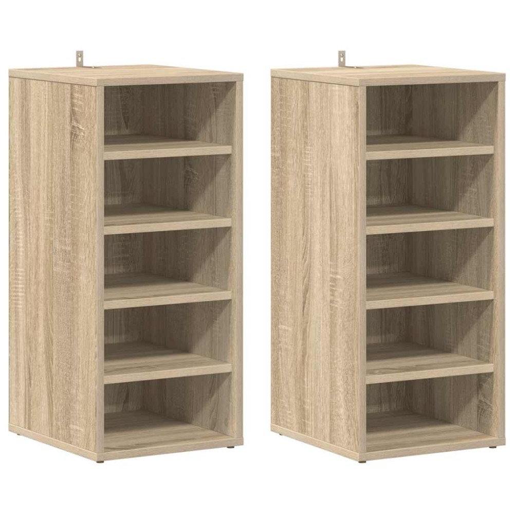 vidaXL Παπουτσοθήκες 2 τεμ. Sonoma Δρυς 31,5x35x70 εκ. από Επεξ. Ξύλο