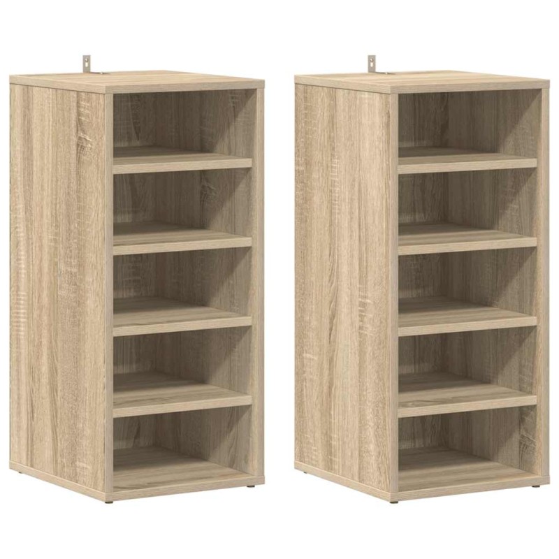 vidaXL Παπουτσοθήκες 2 τεμ. Sonoma Δρυς 31,5x35x70 εκ. από Επεξ. Ξύλο