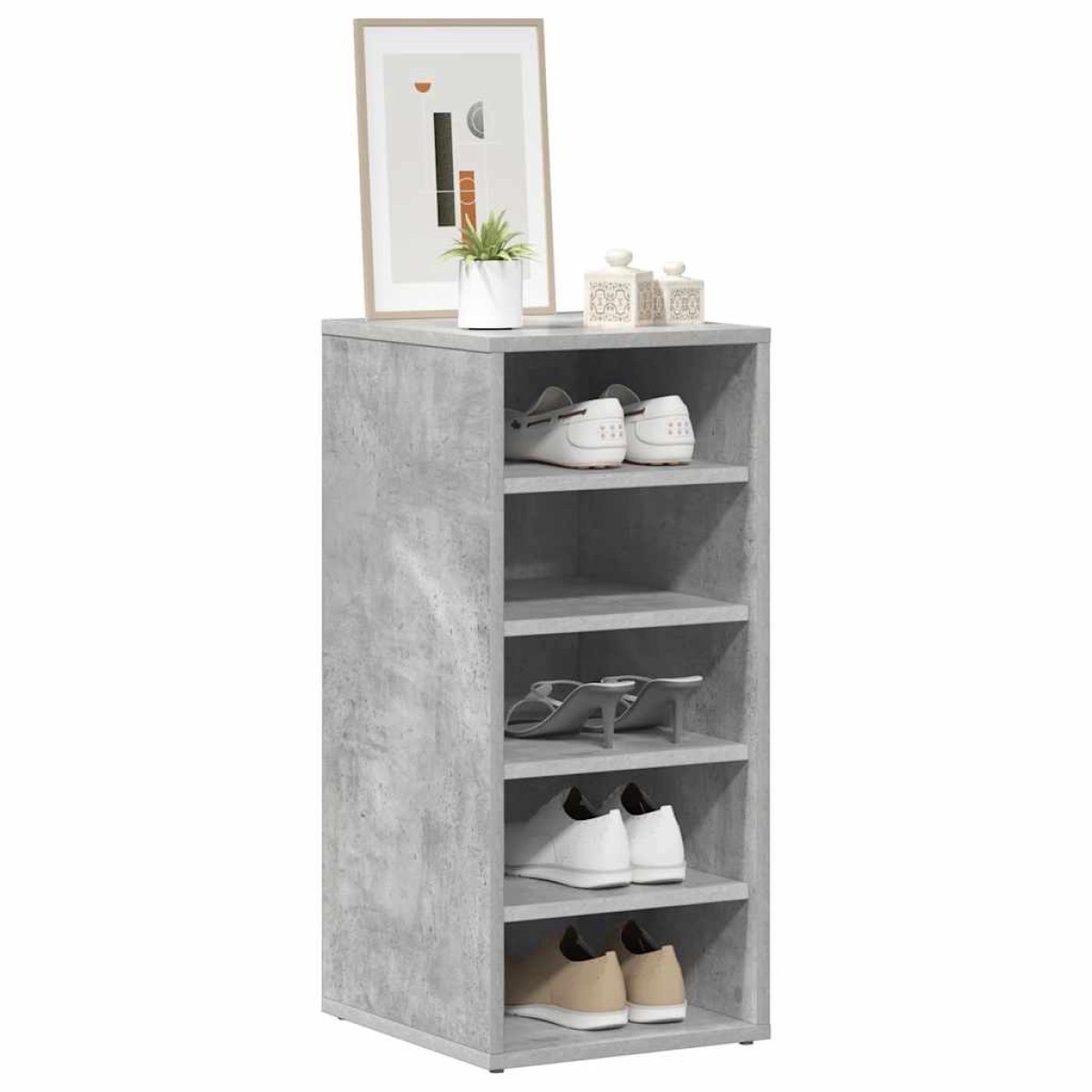 vidaXL Παπουτσοθήκη Γκρι Σκυροδέματος 31,5x35x70 εκ. από Μοριοσανίδα