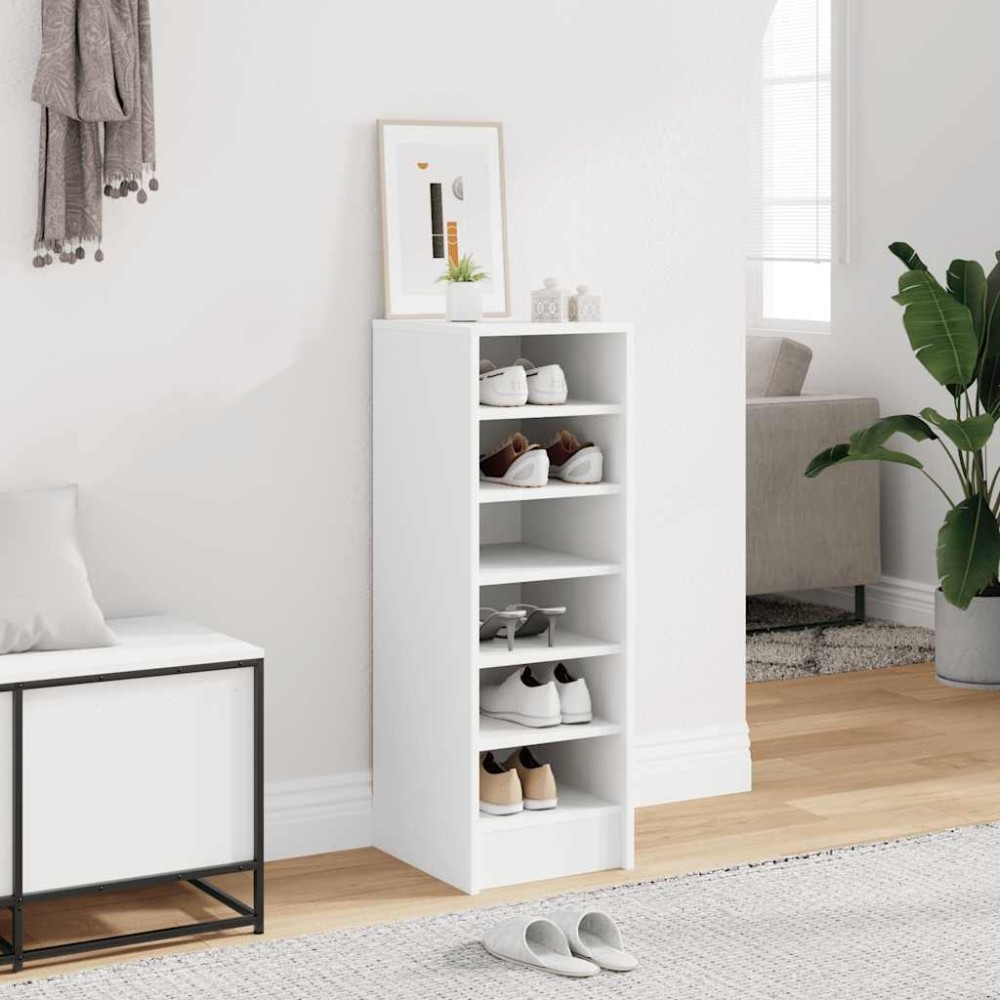 vidaXL Παπουτσοθήκη Λευκή 31,5 x 35 x 90 εκ. από Επεξ. Ξύλο