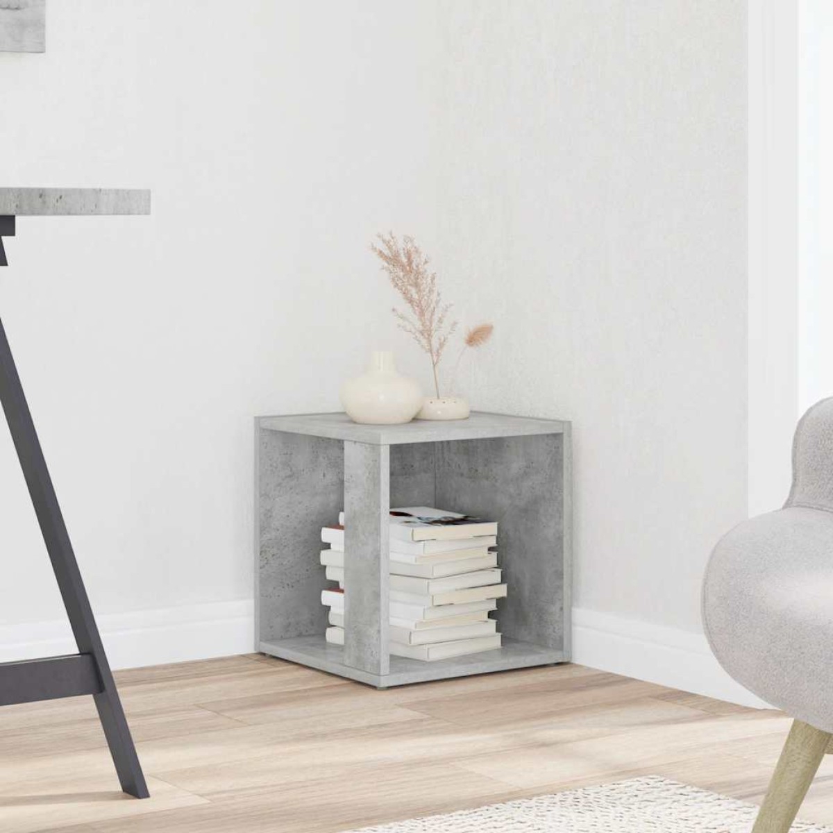 vidaXL Τραπέζι Βοηθητικό Γκρι Σκυροδέματος 33x33x34,5 εκ. Μοριοσανίδα