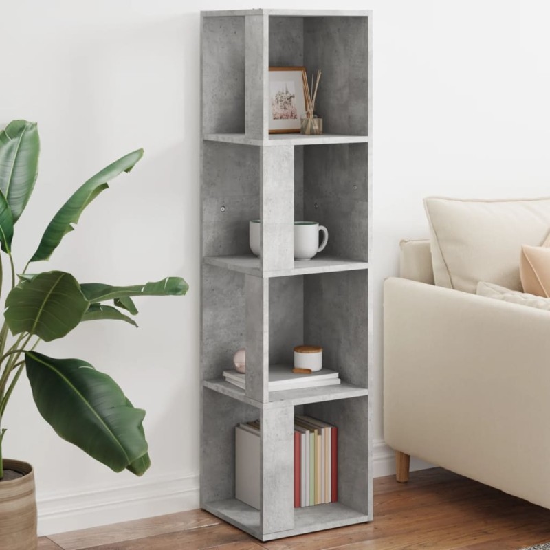 vidaXL Ντουλάπι Γωνία Γκρι Σκυρ. 33 x 33 x 132 εκ. από Μοριοσανίδα