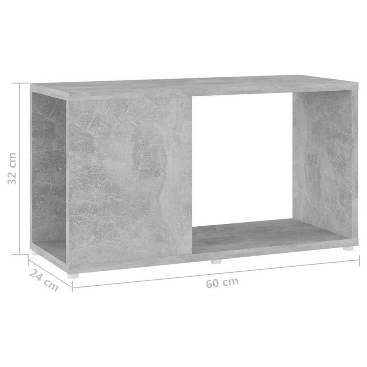 vidaXL Έπιπλο Τηλεόρασης Γκρι Σκυρ. 60 x 24 x 32 εκ. από Μοριοσανίδα