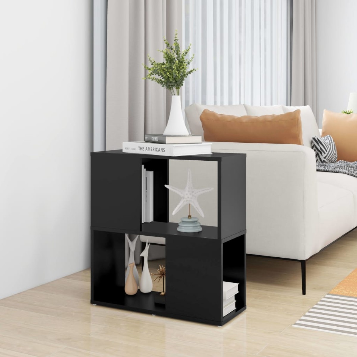 vidaXL Βιβλιοθήκη Μαύρη 60 x 24 x 63 εκ. από Μοριοσανίδα