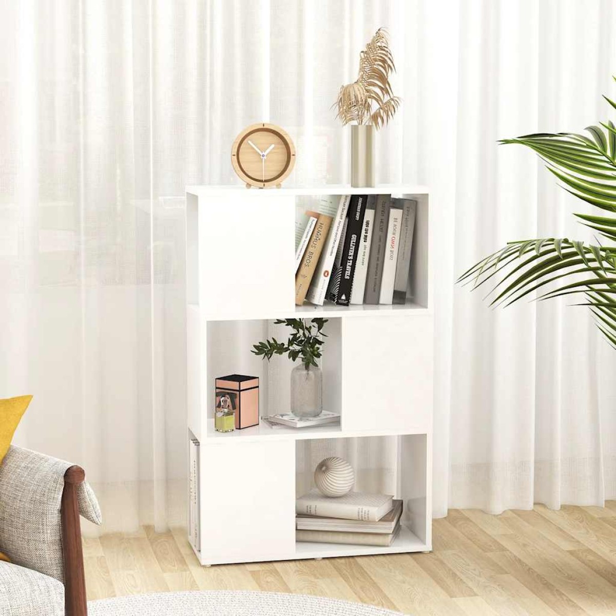 vidaXL Βιβλιοθήκη/Διαχωριστικό Χώρου Λευκό 60x24x94 εκ. Μοριοσανίδα