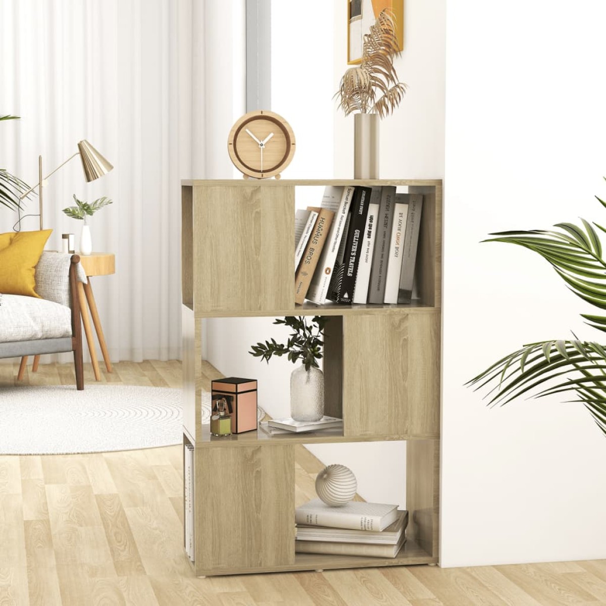 vidaXL Βιβλιοθήκη/Διαχωριστικό Χώρου Sonoma Δρυς 60x24x94 εκ. Μοριοσ.