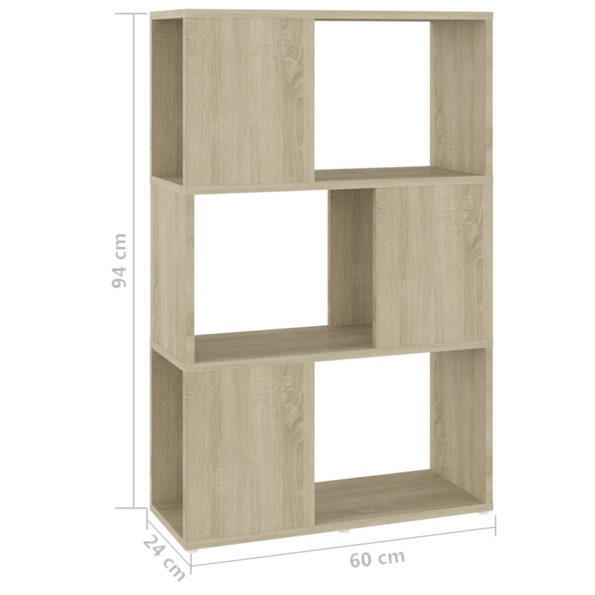 vidaXL Βιβλιοθήκη/Διαχωριστικό Χώρου Sonoma Δρυς 60x24x94 εκ. Μοριοσ.