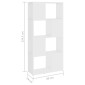 vidaXL Βιβλιοθήκη/Διαχωριστικό Χώρου Λευκό 60x24x124,5 εκ. Μοριοσανίδα