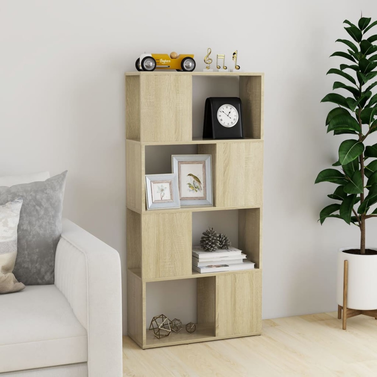 vidaXL Βιβλιοθήκη/Διαχωριστικό Χώρου Sonoma Δρυς 60x24x124,5εκ Μοριοσ.