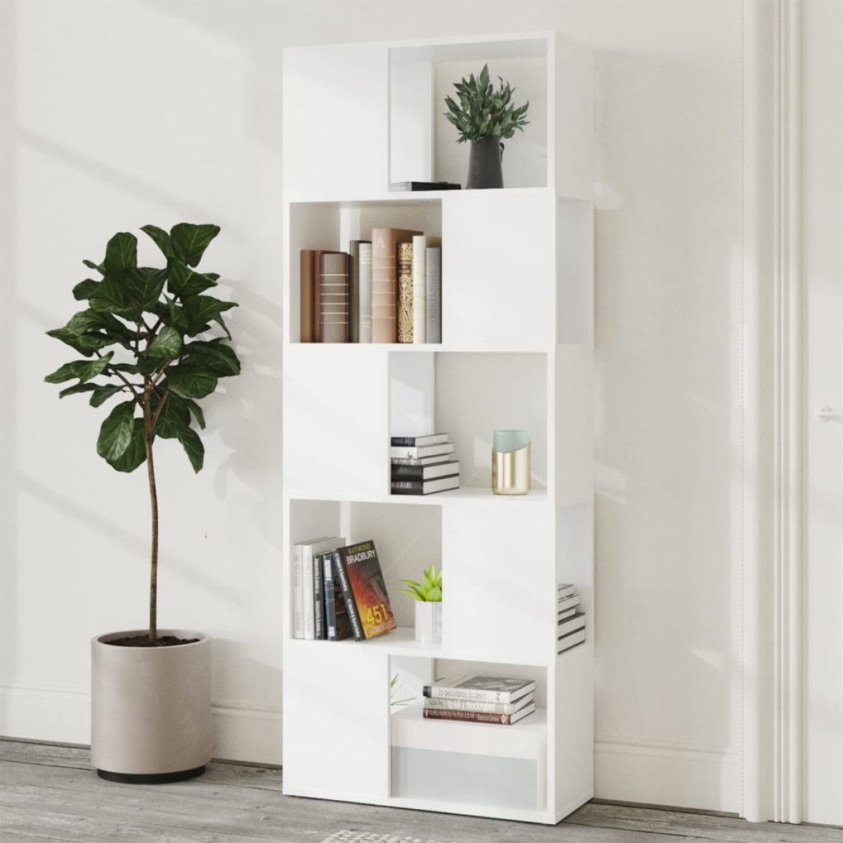 vidaXL Βιβλιοθήκη/Διαχωριστικό Χώρου Λευκό 60x24x155 εκ. Μοριοσανίδα