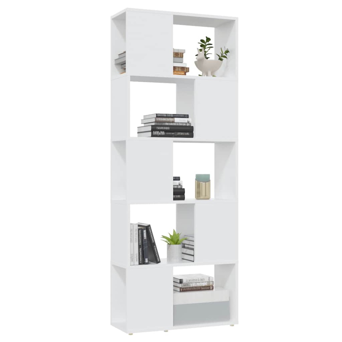 vidaXL Βιβλιοθήκη/Διαχωριστικό Χώρου Λευκό 60x24x155 εκ. Μοριοσανίδα