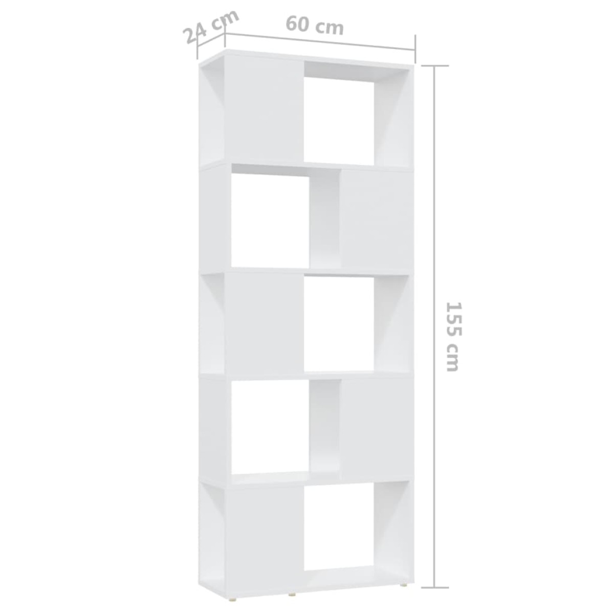vidaXL Βιβλιοθήκη/Διαχωριστικό Χώρου Λευκό 60x24x155 εκ. Μοριοσανίδα