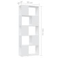 vidaXL Βιβλιοθήκη/Διαχωριστικό Χώρου Λευκό 60x24x155 εκ. Μοριοσανίδα